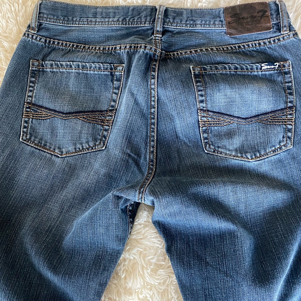 Seven 7 Men's ULTIMATE CLASSIC STRAIGHT FIT 5 pocket jeans blue 36X30 - Picture 2 of 10